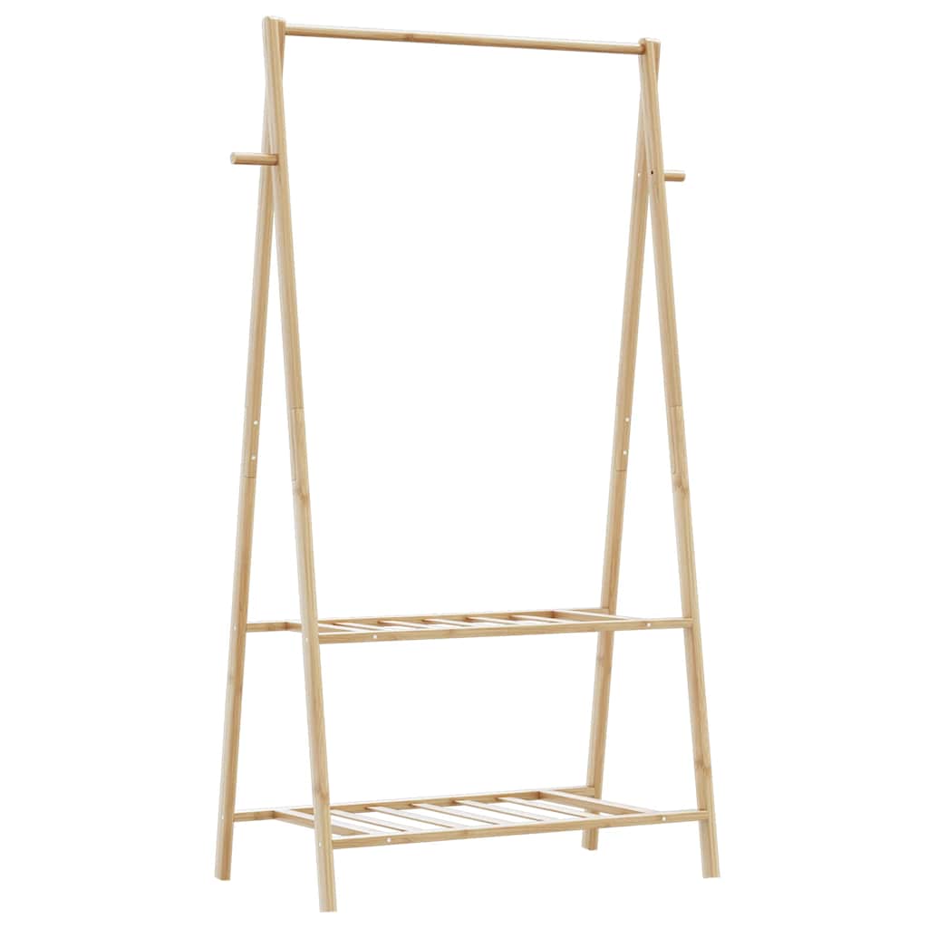vidaXL Cuier pentru haine cu rafturi, 96x45,5x150,5 cm, bambus vidaXL Cuier pentru haine cu rafturi, 96x45,5x150,5 cm, bambus