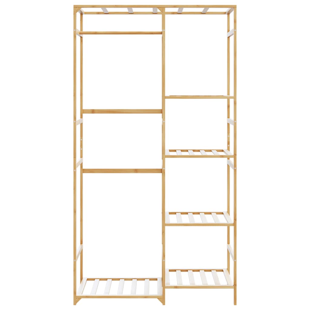 vidaXL Cuier pentru haine cu rafturi, 100x50x184,5 cm, bambus vidaXL Cuier pentru haine cu rafturi, 100x50x184,5 cm, bambus