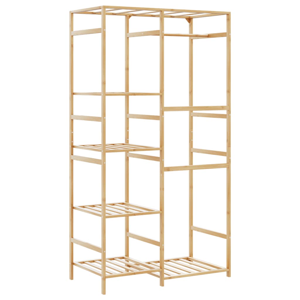 vidaXL Cuier pentru haine cu rafturi, 100x50x184,5 cm, bambus vidaXL Cuier pentru haine cu rafturi, 100x50x184,5 cm, bambus