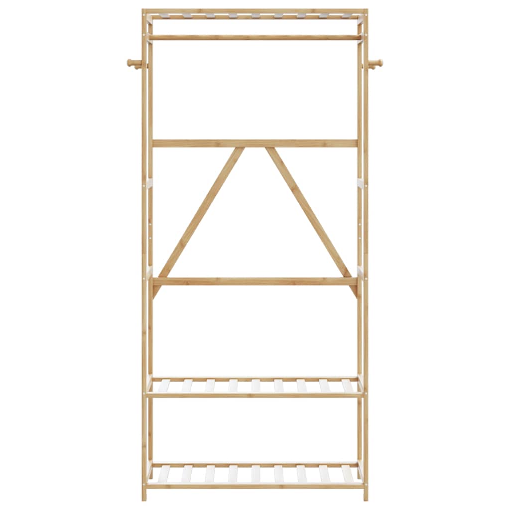 vidaXL Cuier pentru haine cu rafturi, 80x40x175 cm, bambus vidaXL Cuier pentru haine cu rafturi, 80x40x175 cm, bambus