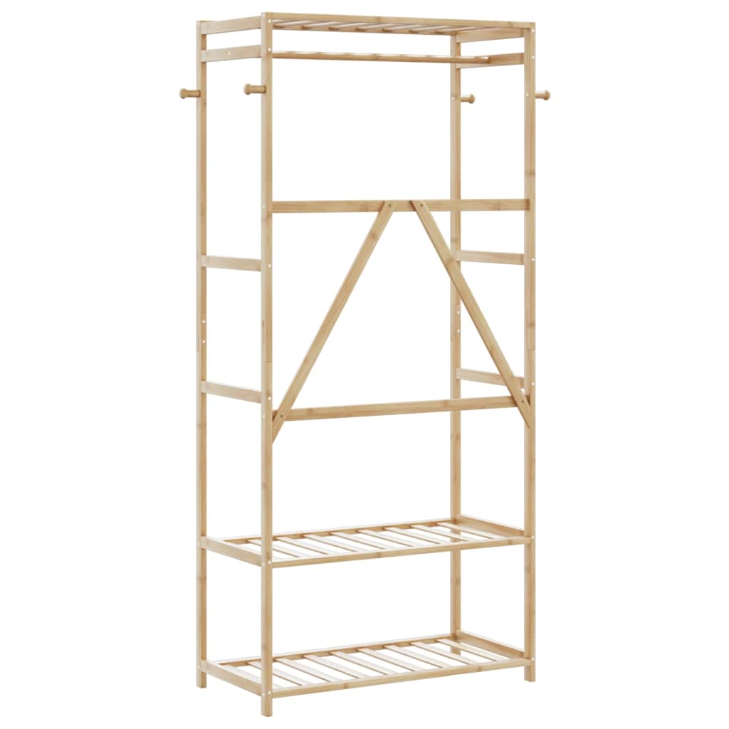 vidaXL Cuier pentru haine cu rafturi, 80x40x175 cm, bambus vidaXL Cuier pentru haine cu rafturi, 80x40x175 cm, bambus