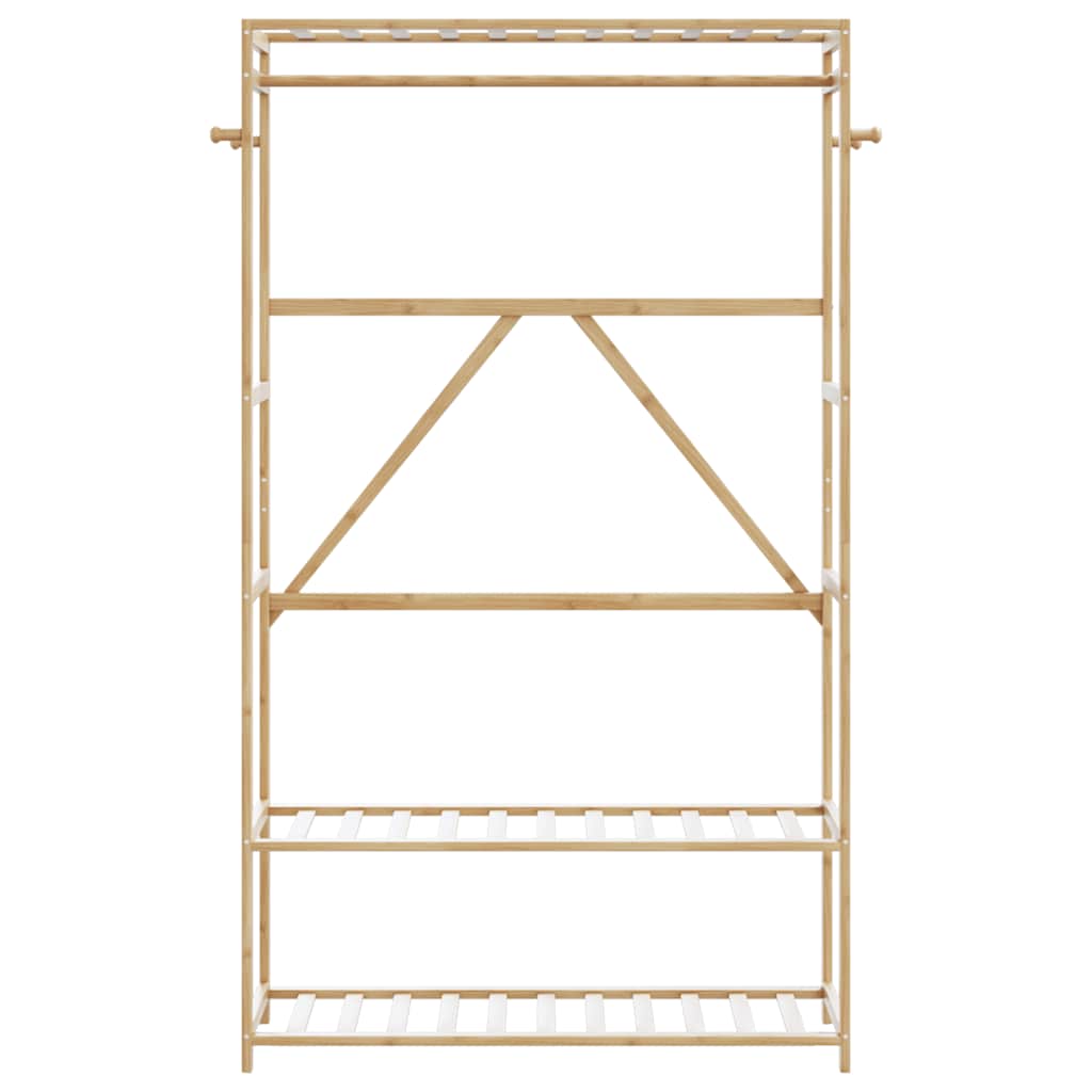vidaXL Cuier pentru haine cu rafturi, 110x40x175 cm, bambus vidaXL Cuier pentru haine cu rafturi, 110x40x175 cm, bambus