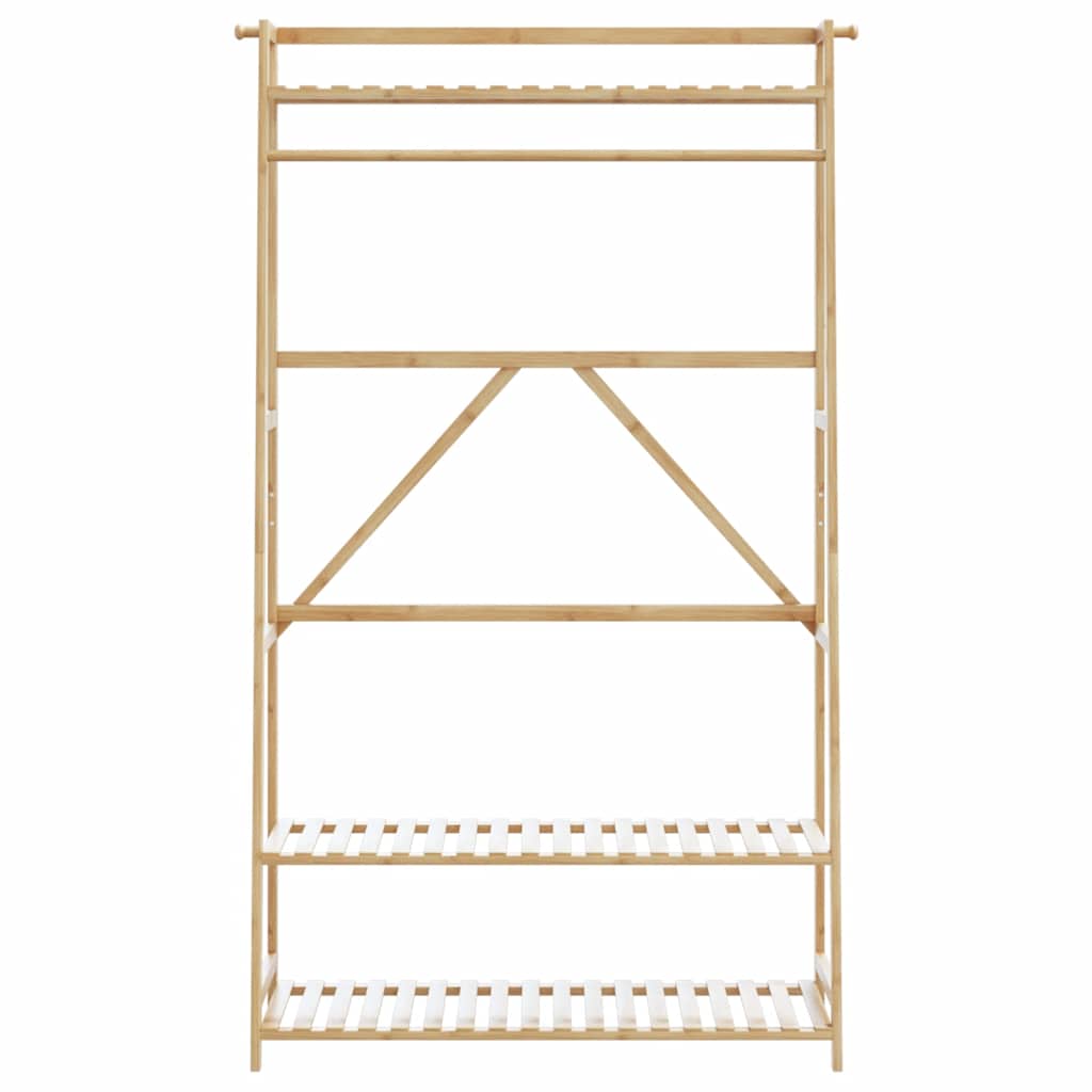 vidaXL Cuier pentru haine cu rafturi, 110x40x180 cm, bambus vidaXL Cuier pentru haine cu rafturi, 110x40x180 cm, bambus