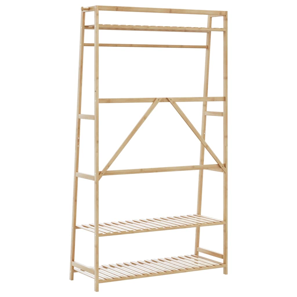 vidaXL Cuier pentru haine cu rafturi, 110x40x180 cm, bambus vidaXL Cuier pentru haine cu rafturi, 110x40x180 cm, bambus
