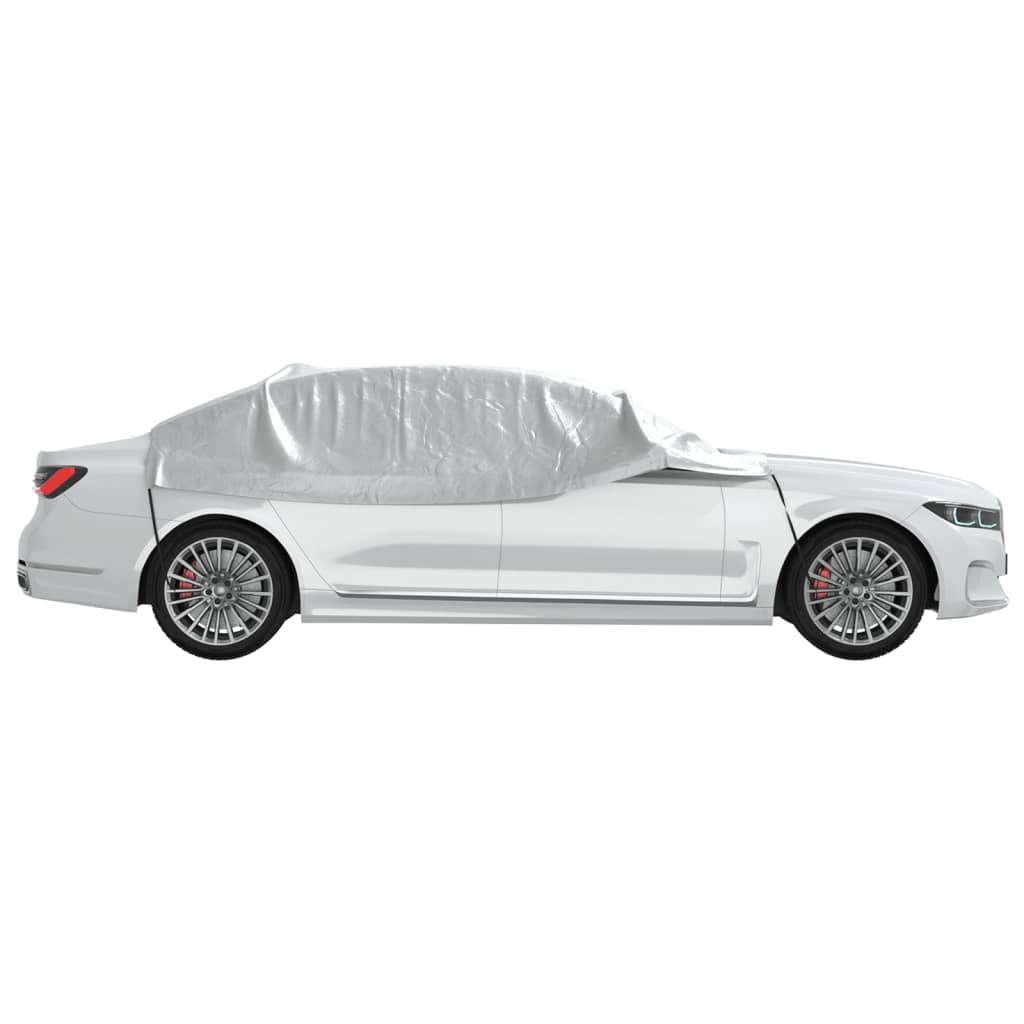 vidaXL Husă auto parțială, cu cârlige, argintiu, M vidaXL Husă auto parțială, cu cârlige, argintiu, M