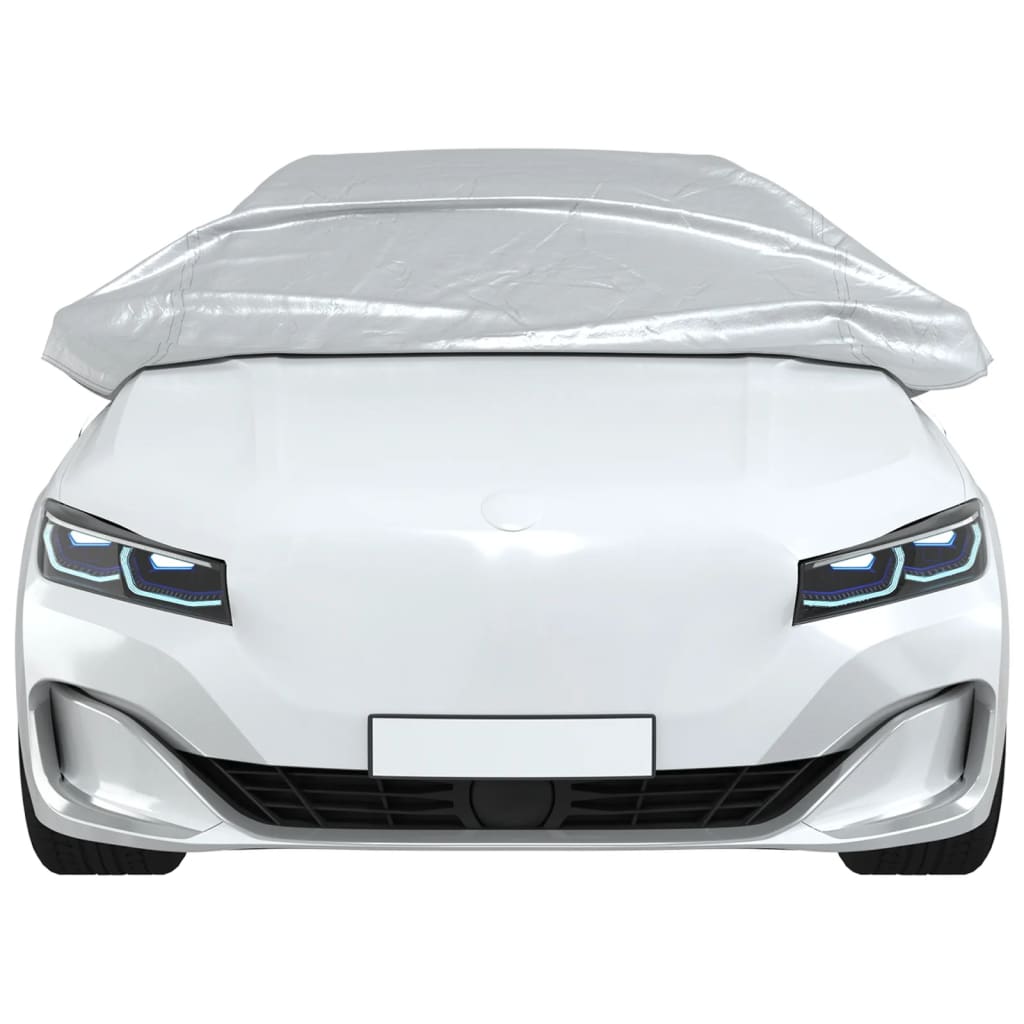vidaXL Husă auto parțială, cu cârlige, argintiu, XL vidaXL Husă auto parțială, cu cârlige, argintiu, XL