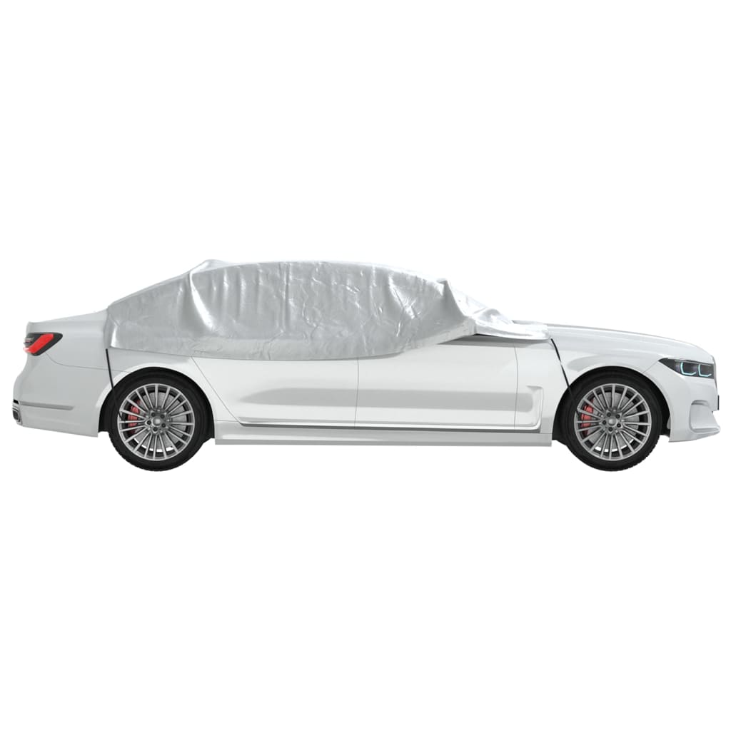 vidaXL Husă auto parțială, cu cârlige, argintiu, XL vidaXL Husă auto parțială, cu cârlige, argintiu, XL