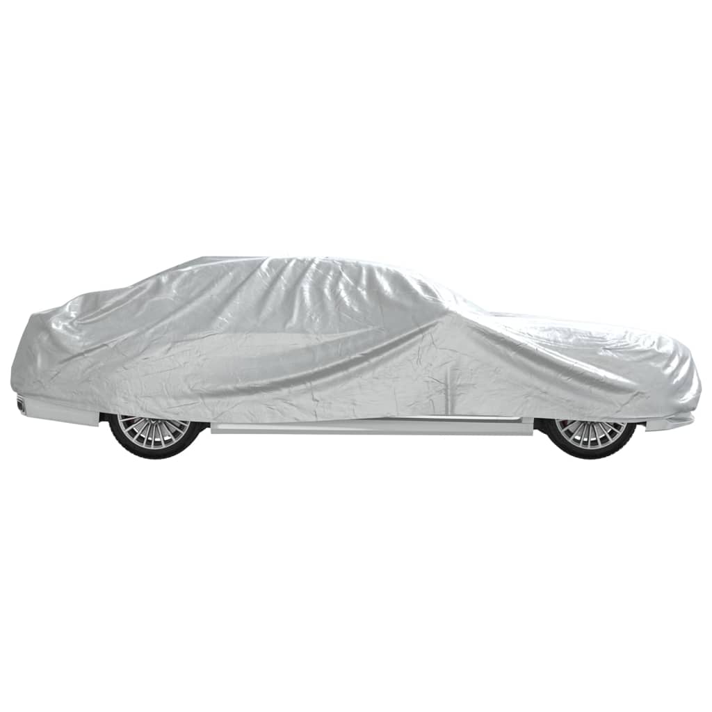 vidaXL Husă auto Sedan, curele cu cataramă, complet, argintiu M PEVA vidaXL Husă auto Sedan, curele cu cataramă, complet, argintiu M PEVA
