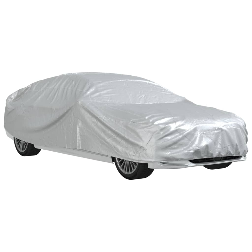 vidaXL Husă auto Sedan, curele cu cataramă, complet, argintiu L PEVA vidaXL Husă auto Sedan, curele cu cataramă, complet, argintiu L PEVA