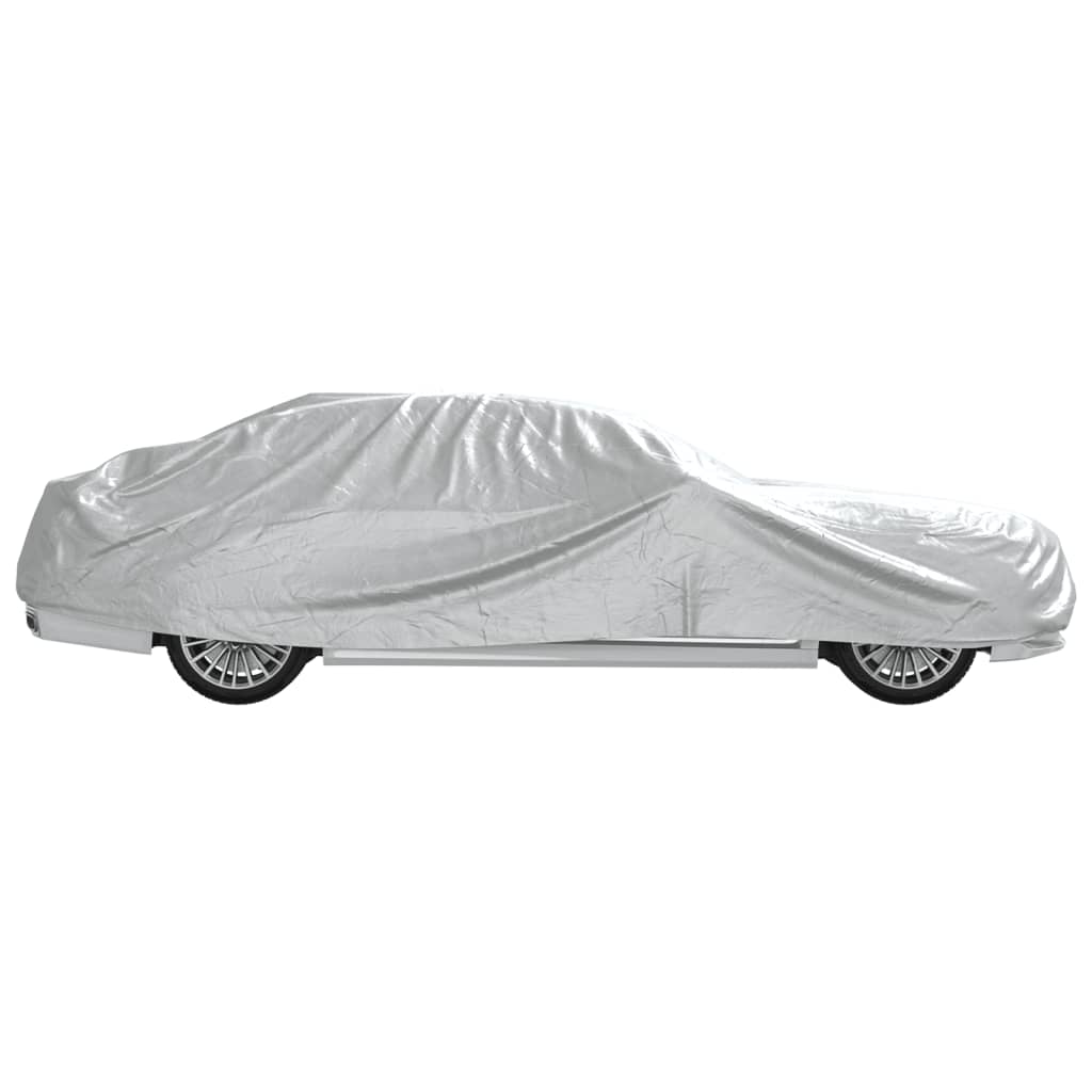 vidaXL Husă auto Sedan, curele cu cataramă, complet, argintiu L PEVA vidaXL Husă auto Sedan, curele cu cataramă, complet, argintiu L PEVA