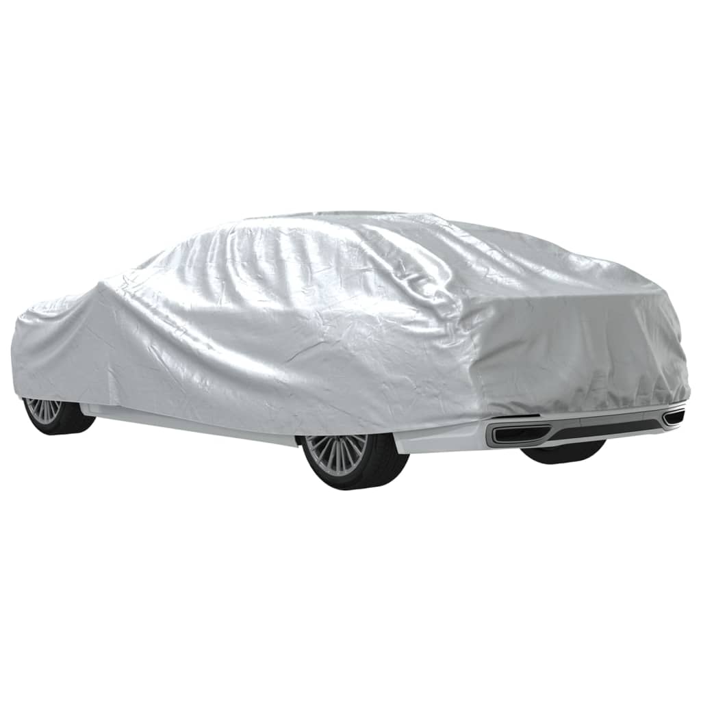 vidaXL Husă auto Sedan, curele cu cataramă, complet, argintiu L PEVA vidaXL Husă auto Sedan, curele cu cataramă, complet, argintiu L PEVA