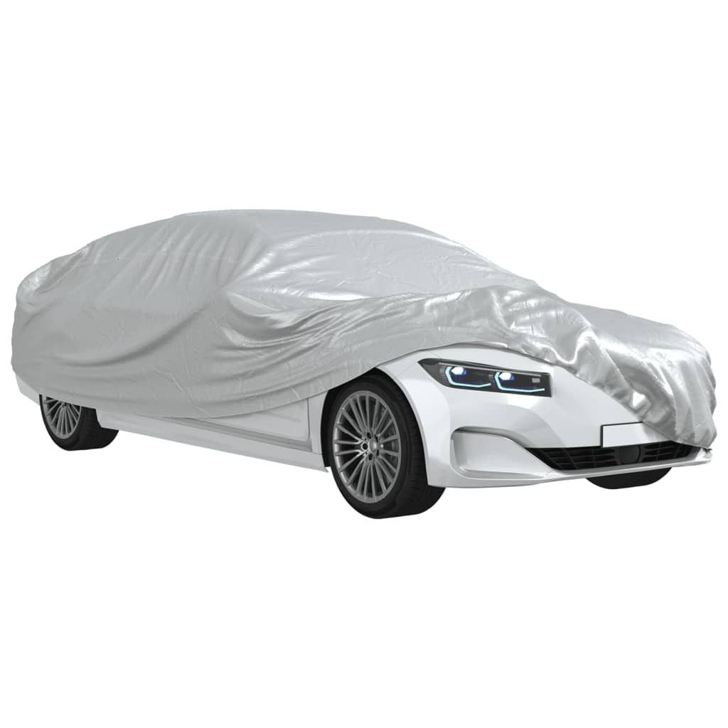 vidaXL Husă auto Sedan, curele cu cataramă, complet, argintiu XL PEVA vidaXL Husă auto Sedan, curele cu cataramă, complet, argintiu XL PEVA