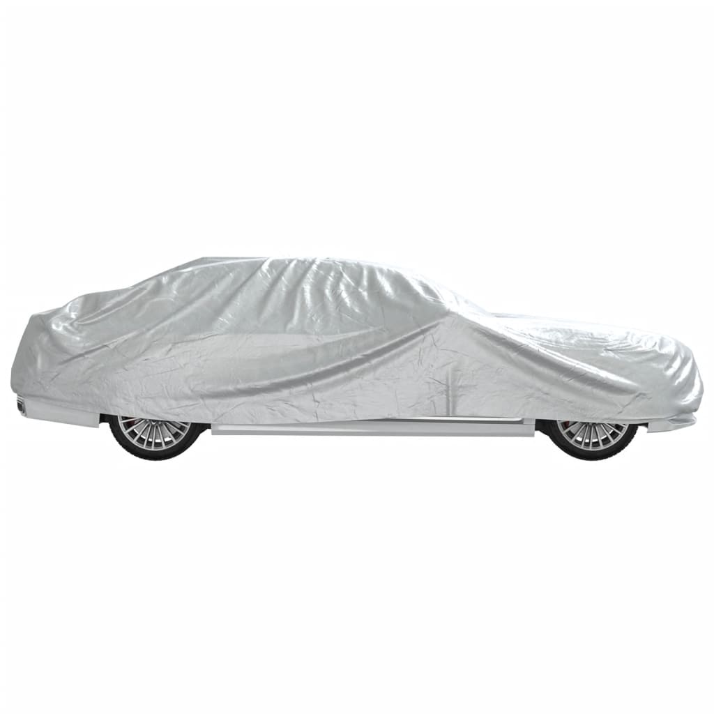 vidaXL Husă auto Sedan, curele cu cataramă, complet, argintiu XXL PEVA vidaXL Husă auto Sedan, curele cu cataramă, complet, argintiu XXL PEVA