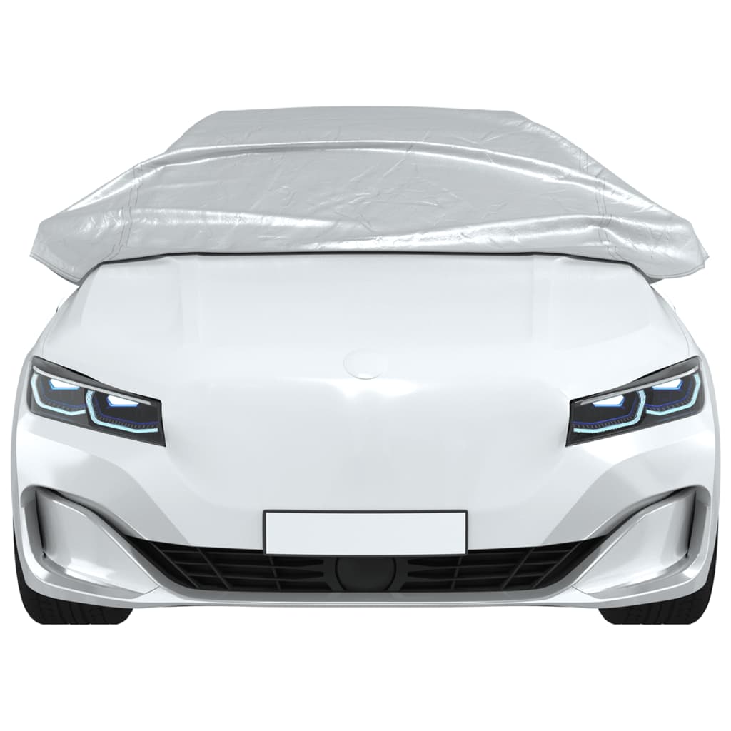 vidaXL Husă auto parțială, cu cârlige, argintiu, M, PEVA vidaXL Husă auto parțială, cu cârlige, argintiu, M, PEVA