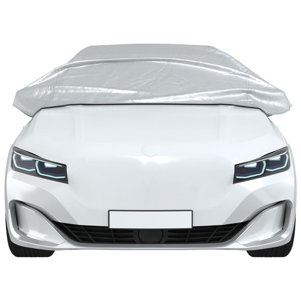 vidaXL Husă auto parțială, cu cârlige, argintiu, L, PEVA vidaXL Husă auto parțială, cu cârlige, argintiu, L, PEVA