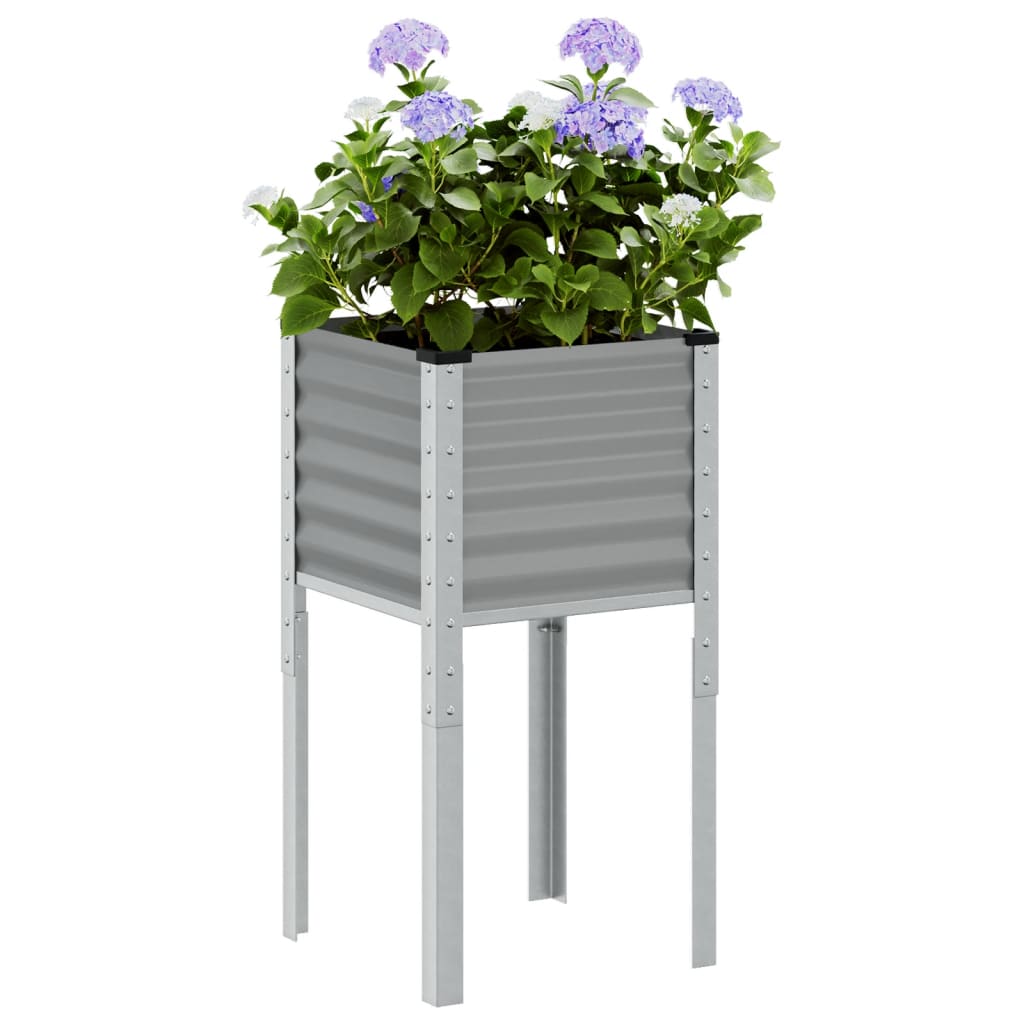 vidaXL Jardinieră de grădină, gri, 45x45x88 cm, oțel vidaXL Jardinieră de grădină, gri, 45x45x88 cm, oțel