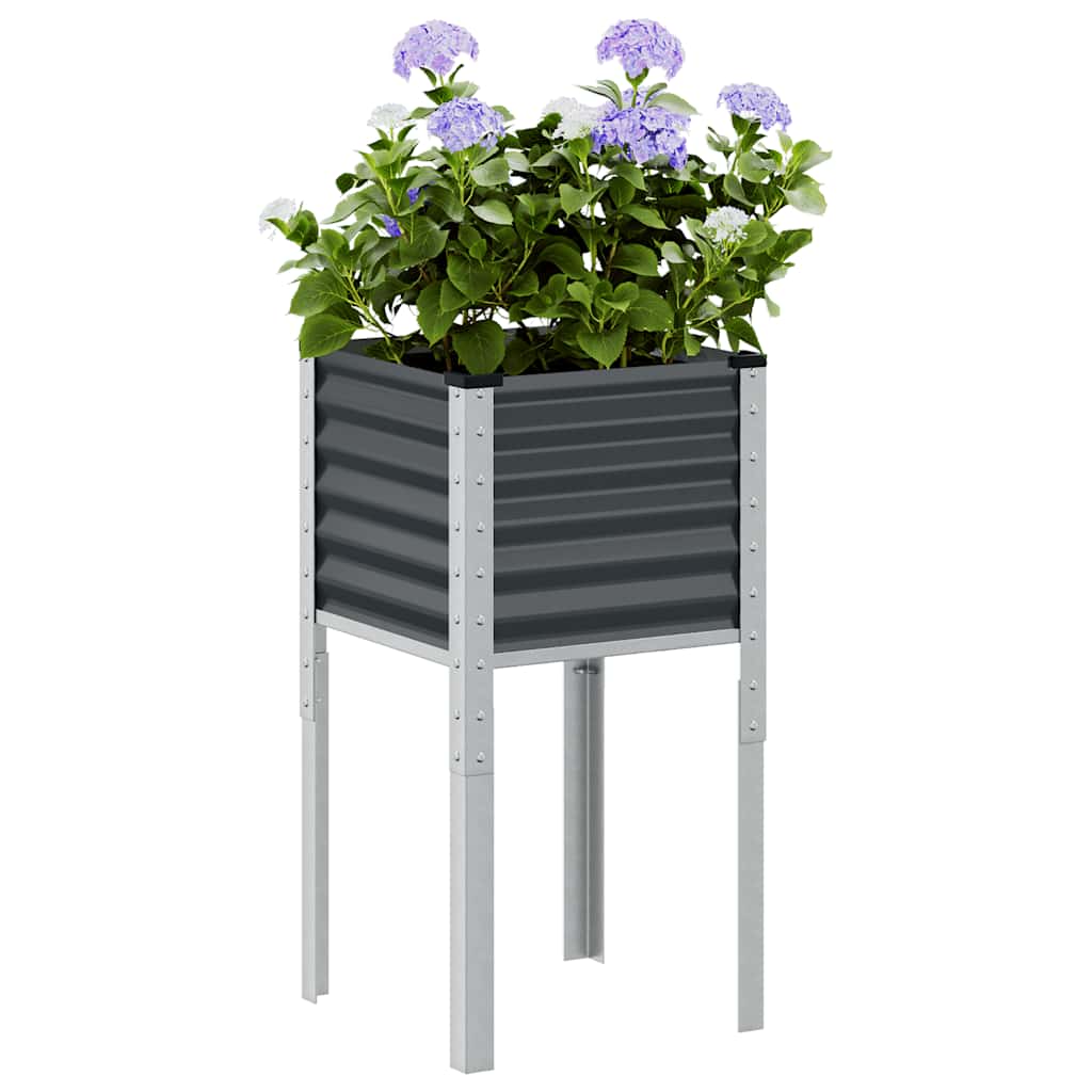 vidaXL Jardinieră de grădină, antracit, 45x45x88 cm, oțel vidaXL Jardinieră de grădină, antracit, 45x45x88 cm, oțel