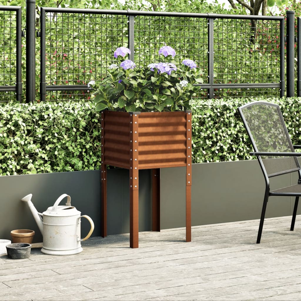 vidaXL Jardinieră de grădină, 45x45x88 cm, oțel rezistent intemperii vidaXL Jardinieră de grădină, 45x45x88 cm, oțel rezistent intemperii