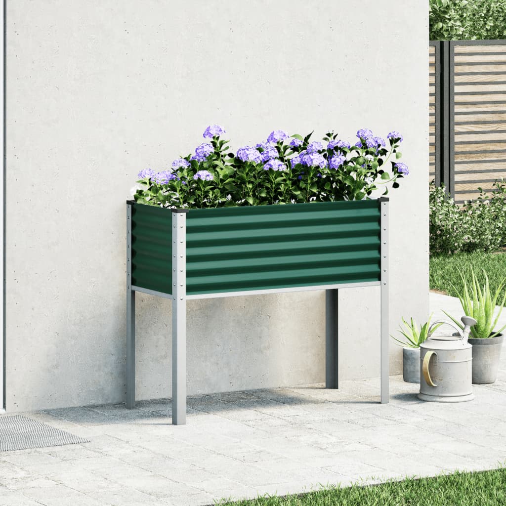 vidaXL Jardinieră de grădină, verde, 100x45x90 cm, oțel