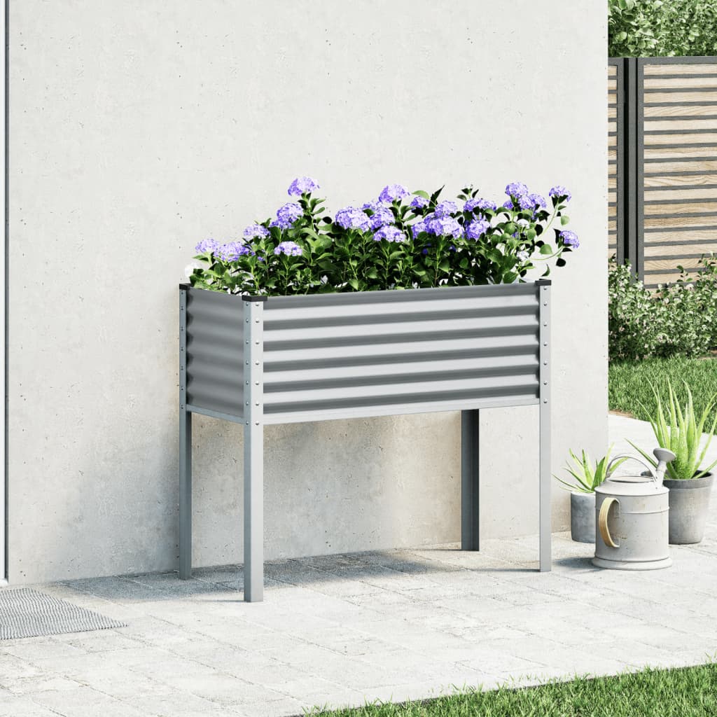 vidaXL Jardinieră de grădină, gri, 100x45x90 cm, oțel vidaXL Jardinieră de grădină, gri, 100x45x90 cm, oțel
