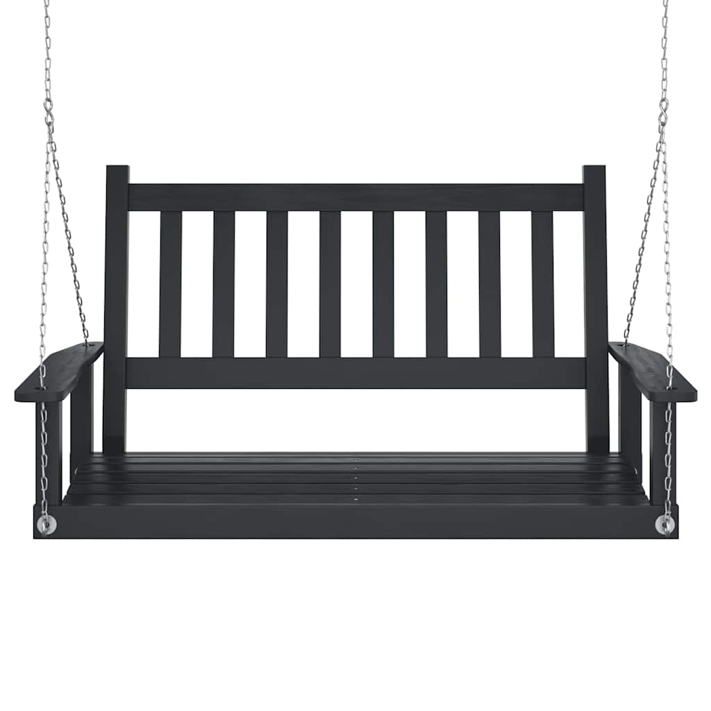 vidaXL Bancă balansoar grădină lanțuri metalice negru lemn masiv brad vidaXL Bancă balansoar grădină lanțuri metalice negru lemn masiv brad
