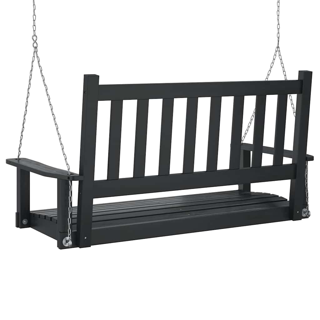 vidaXL Bancă balansoar grădină lanțuri metalice negru lemn masiv brad vidaXL Bancă balansoar grădină lanțuri metalice negru lemn masiv brad