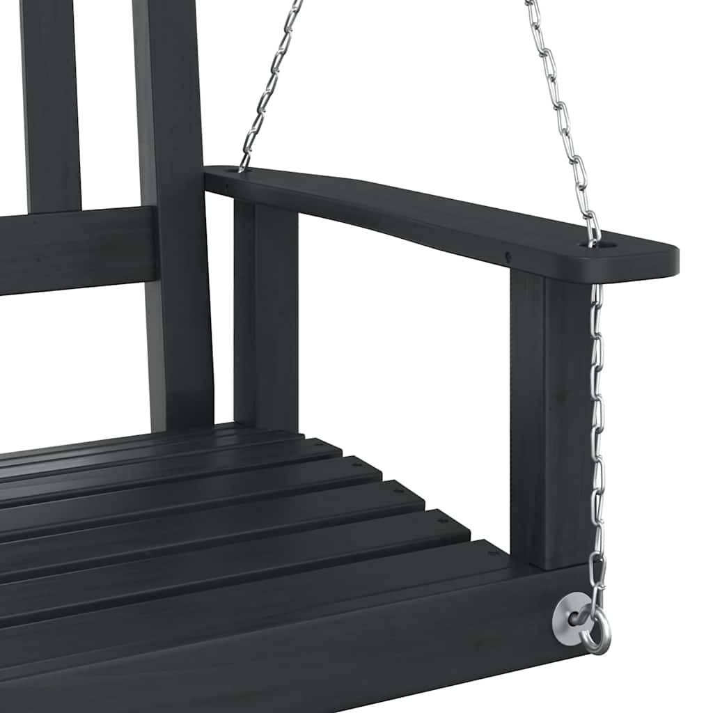 vidaXL Bancă balansoar grădină lanțuri metalice negru lemn masiv brad vidaXL Bancă balansoar grădină lanțuri metalice negru lemn masiv brad