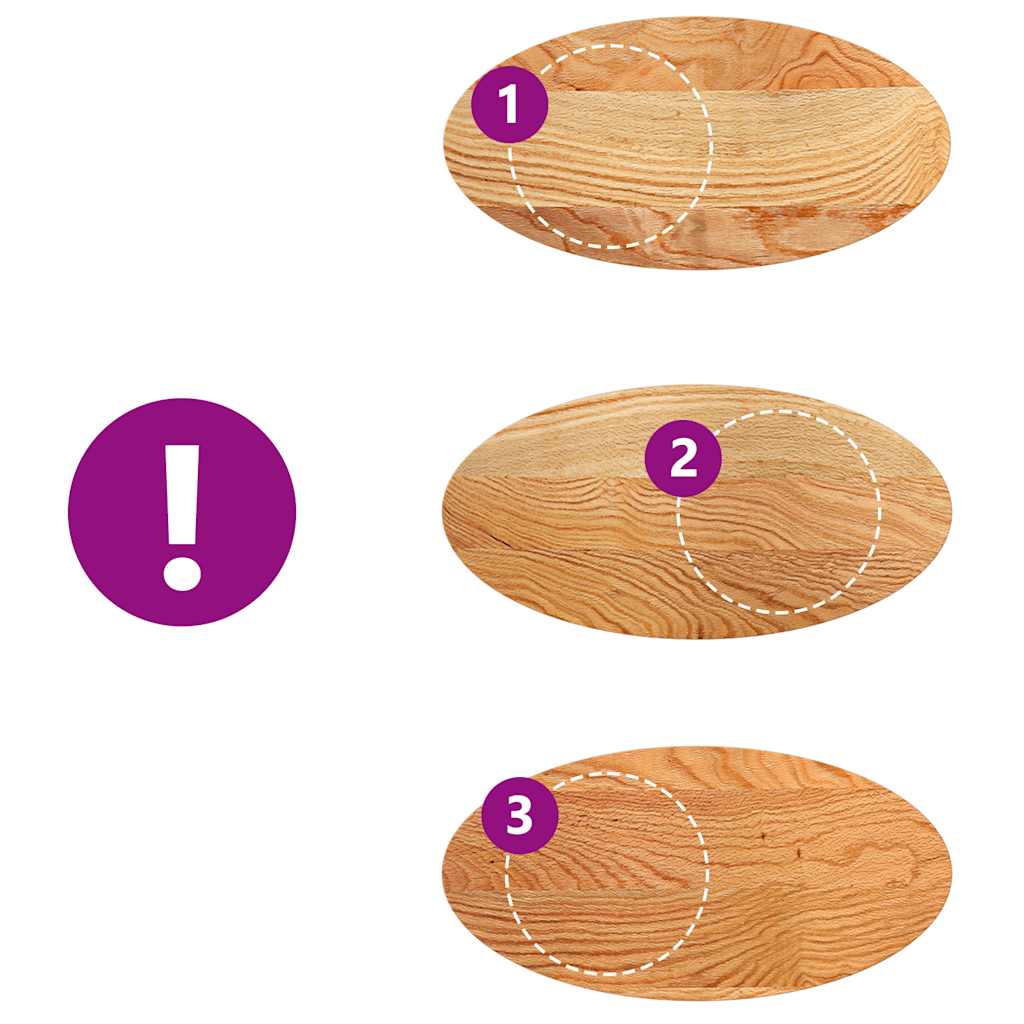 vidaXL Blat de masă maro deschis 80x40x2 cm lemn masiv de stejar oval vidaXL Blat de masă maro deschis 80x40x2 cm lemn masiv de stejar oval