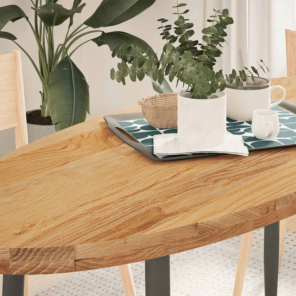 vidaXL Blat de masă maro deschis 140x60x4 cm lemn masiv de stejar oval vidaXL Blat de masă maro deschis 140x60x4 cm lemn masiv de stejar oval