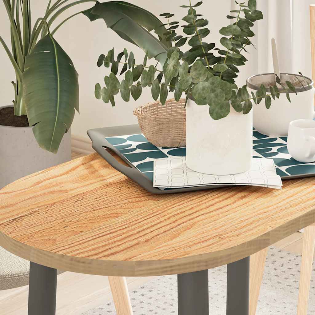 vidaXL Blat de masă 80x40x2 cm lemn masiv de stejar oval vidaXL Blat de masă 80x40x2 cm lemn masiv de stejar oval