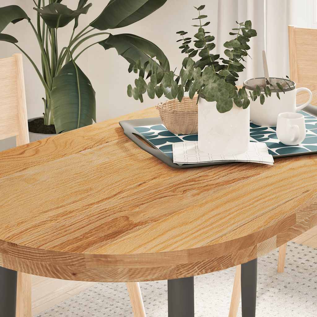 vidaXL Blat de masă maro deschis 120x60x4 cm lemn masiv de stejar oval vidaXL Blat de masă maro deschis 120x60x4 cm lemn masiv de stejar oval