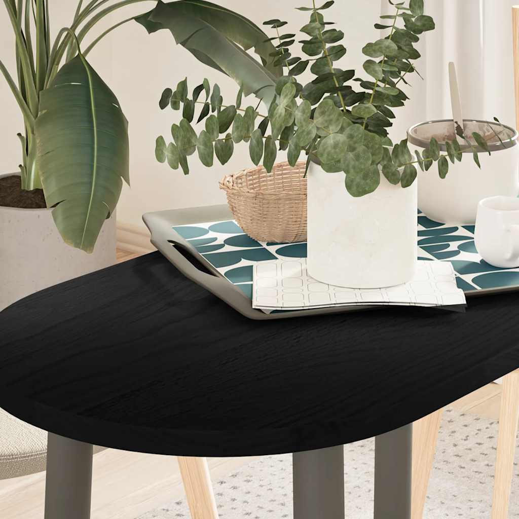 vidaXL Blat de masă maro închis 80x40x2 cm lemn masiv de stejar oval
