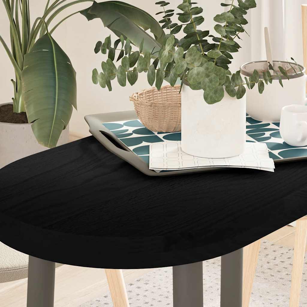 vidaXL Blat de masă maro închis 80x40x4 cm lemn masiv de stejar oval