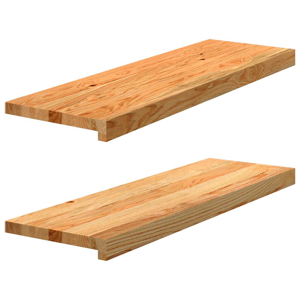 vidaXL Pervaz 2 buc lemn masiv de maro deschis 80x25x2 cm vidaXL Pervaz 2 buc lemn masiv de maro deschis 80x25x2 cm