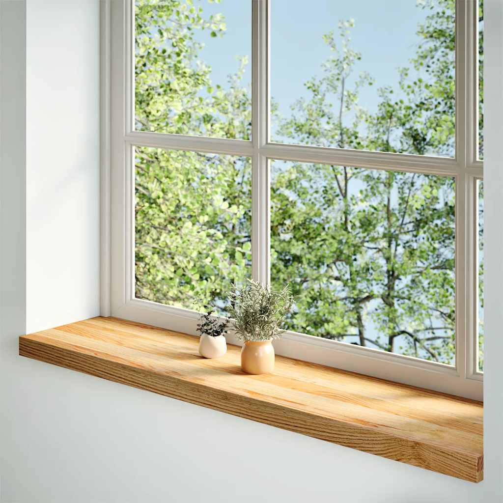 vidaXL Pervaz 2 buc lemn masiv de maro deschis 120x25x2 cm