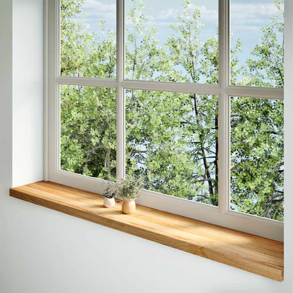vidaXL Pervaz 2 buc lemn masiv de maro deschis 160x25x2 cm