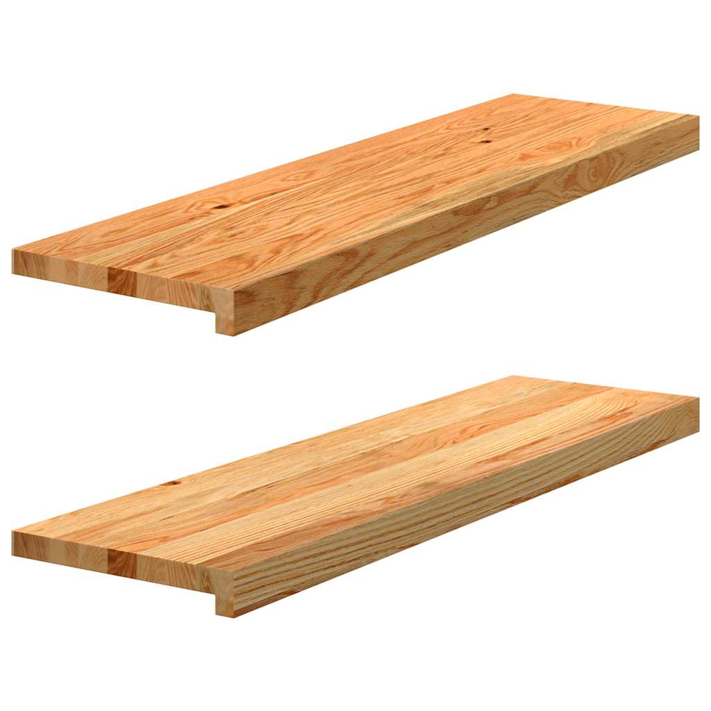 vidaXL Pervaz 2 buc lemn masiv de maro deschis 90x30x2 cm vidaXL Pervaz 2 buc lemn masiv de maro deschis 90x30x2 cm