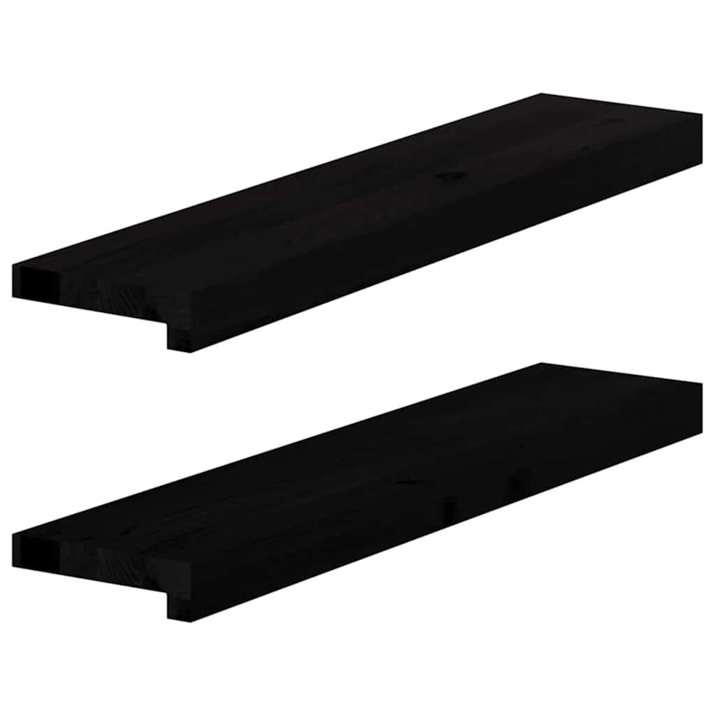 vidaXL Pervaz 2 buc lemn masiv de Maro închis 70x15x2 cm vidaXL Pervaz 2 buc lemn masiv de Maro închis 70x15x2 cm