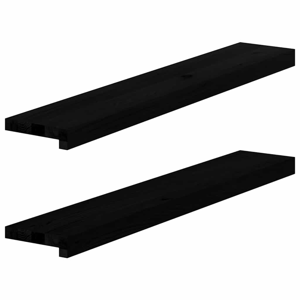 vidaXL Pervaz 2 buc lemn masiv de Maro închis 90x15x2 cm vidaXL Pervaz 2 buc lemn masiv de Maro închis 90x15x2 cm