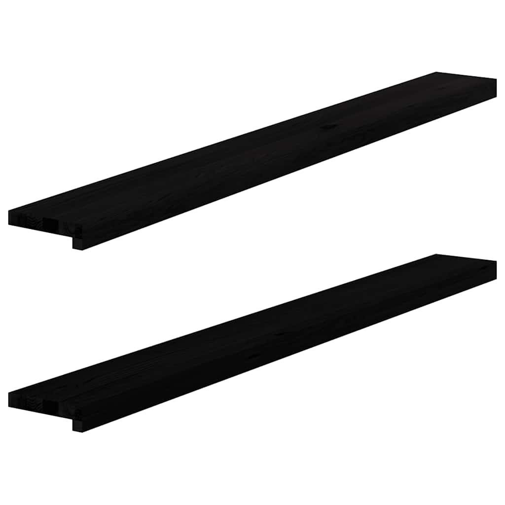 vidaXL Pervaz 2 buc lemn masiv de Maro închis 140x15x2 cm vidaXL Pervaz 2 buc lemn masiv de Maro închis 140x15x2 cm