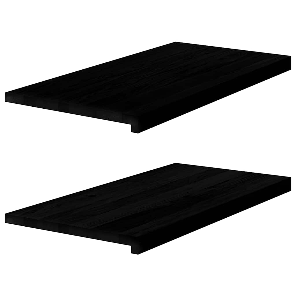 vidaXL Glafuri 2 buc maro închis 80x40x2 cm lemn masiv de stejar vidaXL Glafuri 2 buc maro închis 80x40x2 cm lemn masiv de stejar