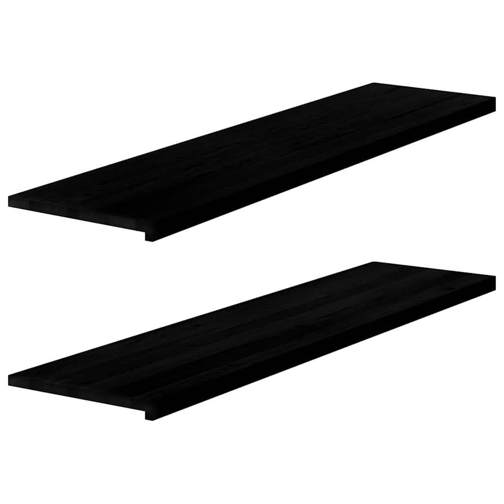 vidaXL Glafuri 2 buc maro închis 160x40x2 cm lemn masiv de stejar vidaXL Glafuri 2 buc maro închis 160x40x2 cm lemn masiv de stejar