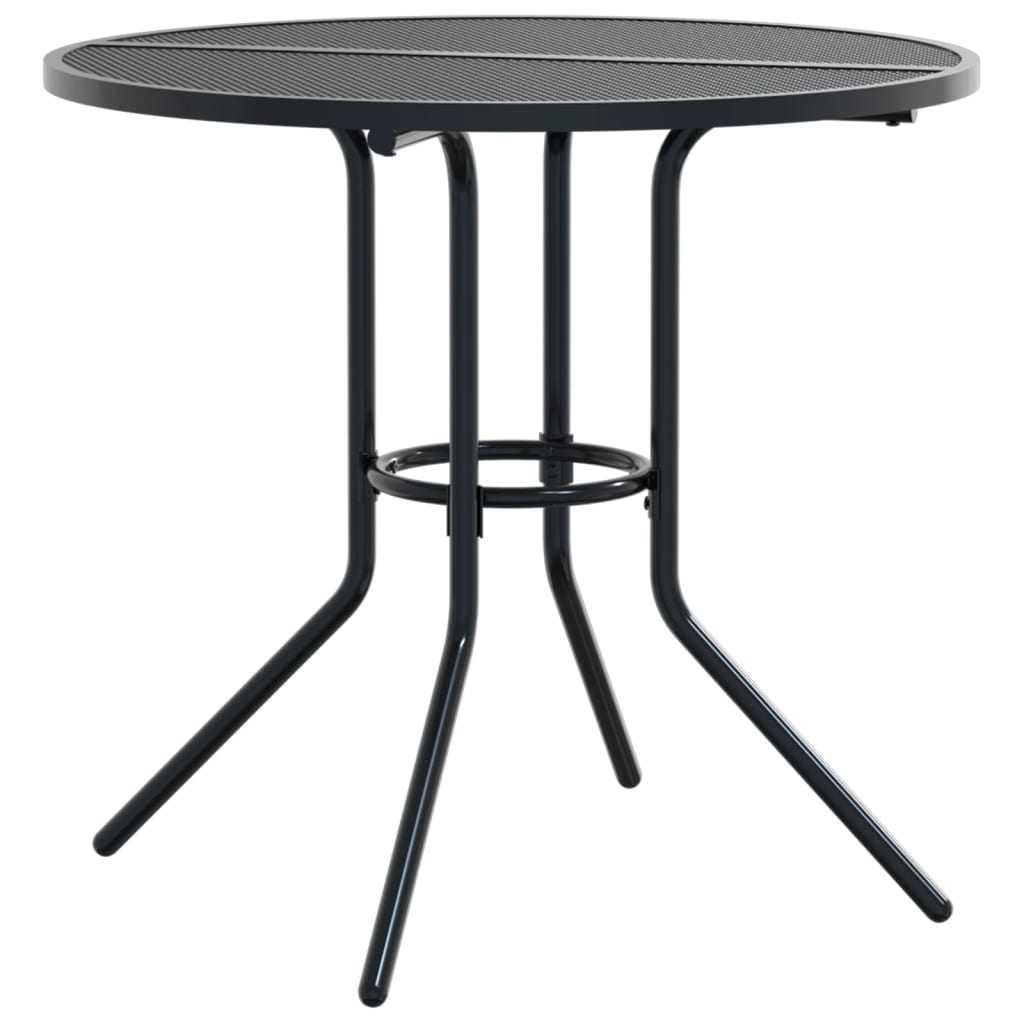 vidaXL Masă terasă rotundă, antracit, Ø80x72,5 cm oțel vopsit electro. vidaXL Masă terasă rotundă, antracit, Ø80x72,5 cm oțel vopsit electro.