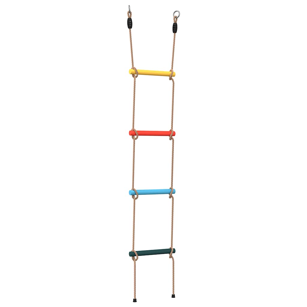 vidaXL Scară din funie pentru copii cu 4 trepte, multicolor vidaXL Scară din funie pentru copii cu 4 trepte, multicolor