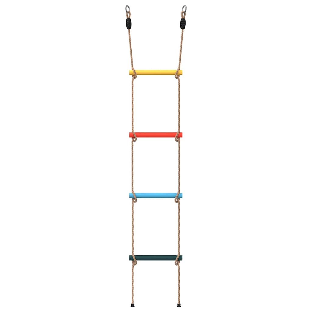 vidaXL Scară din funie pentru copii cu 4 trepte, multicolor vidaXL Scară din funie pentru copii cu 4 trepte, multicolor