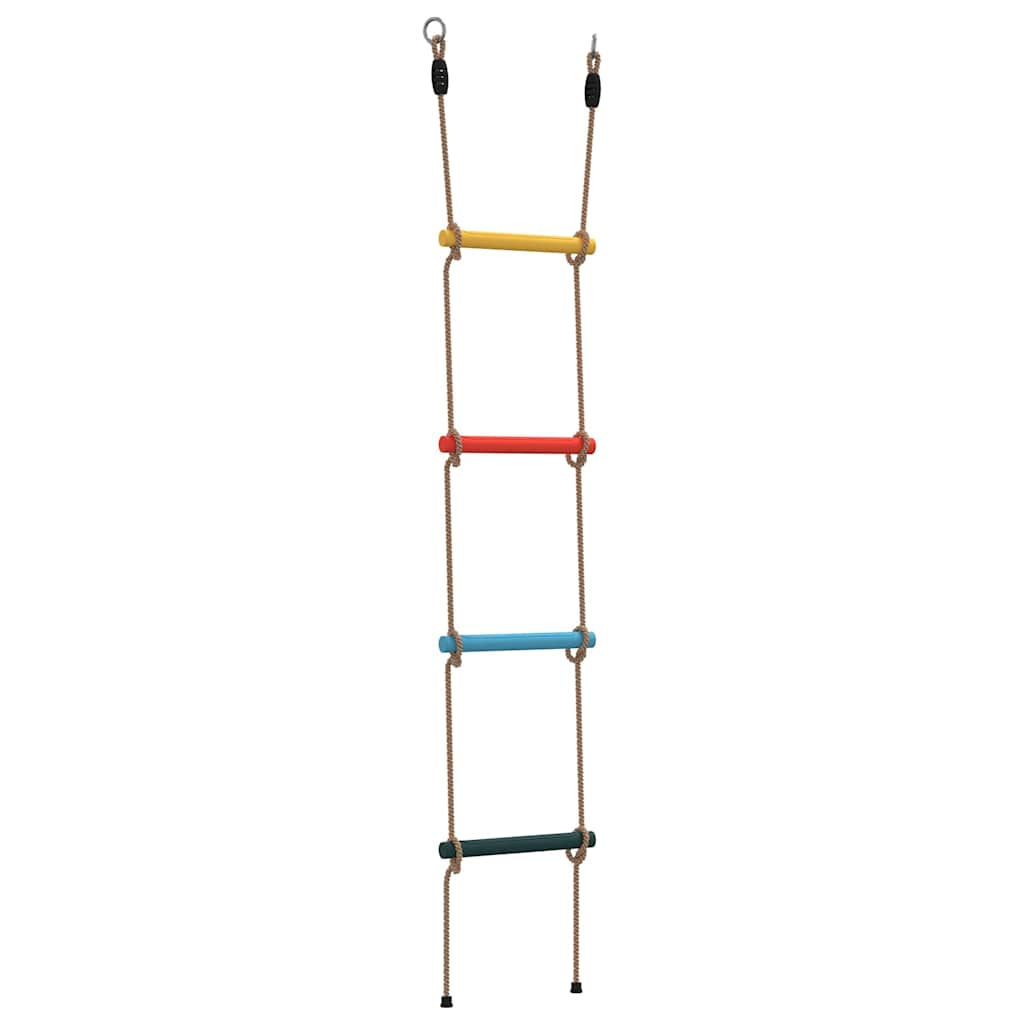 vidaXL Scară din funie pentru copii cu 4 trepte, multicolor vidaXL Scară din funie pentru copii cu 4 trepte, multicolor