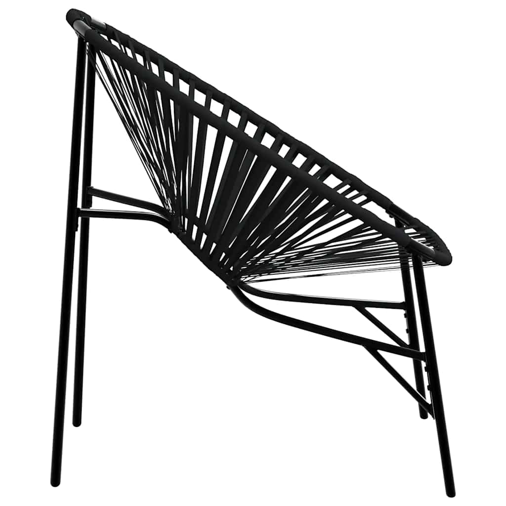 vidaXL Set scaune de grădină 3 buc Poly Rattan negru