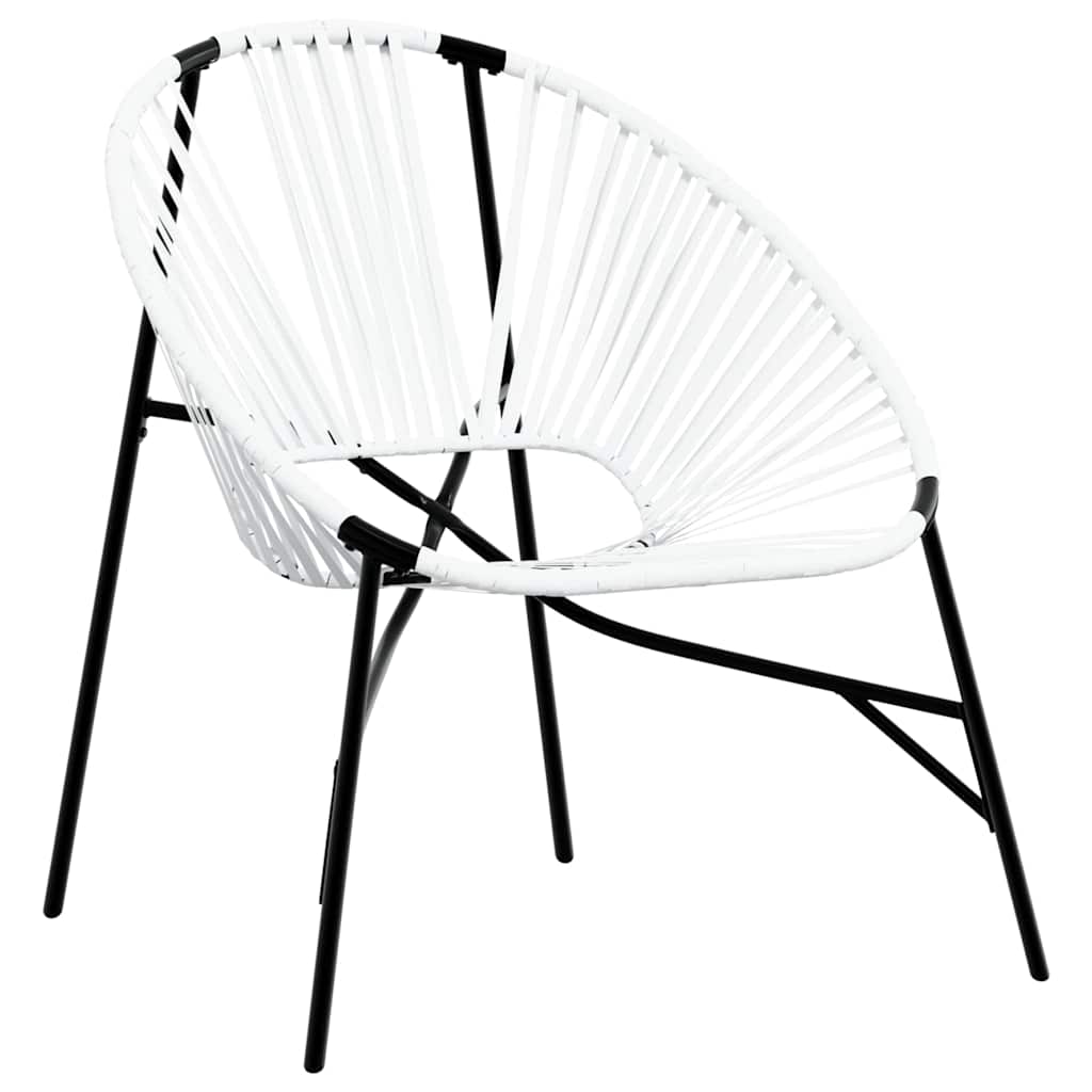 vidaXL Set scaune de grădină 3 buc Poly Rattan alb și negru
