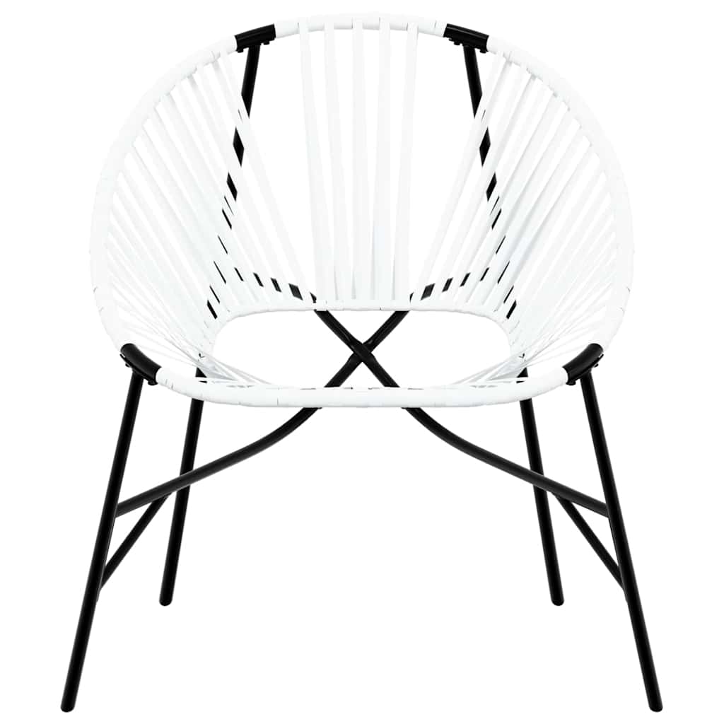 vidaXL Set scaune de grădină 3 buc Poly Rattan alb și negru
