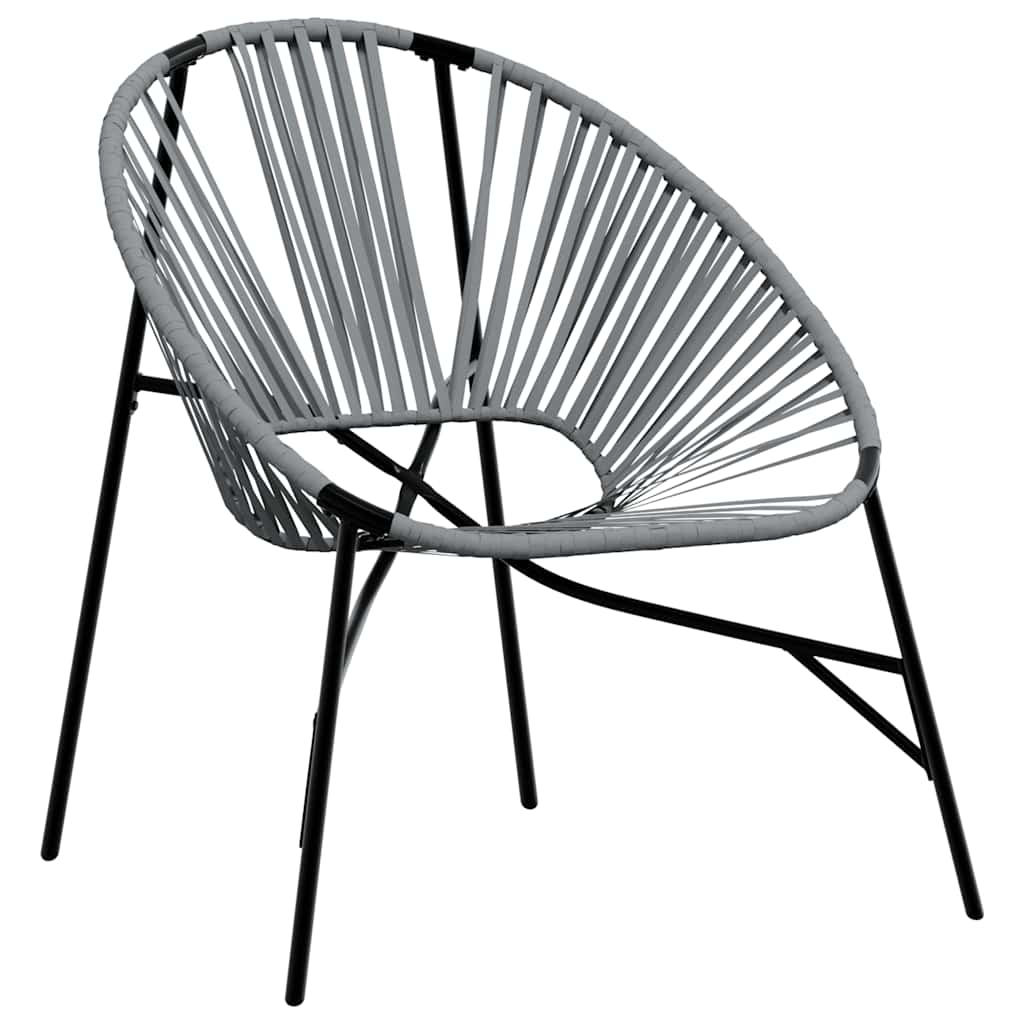 vidaXL Set scaune de grădină 3 buc Polyrattan negru și gri deschis